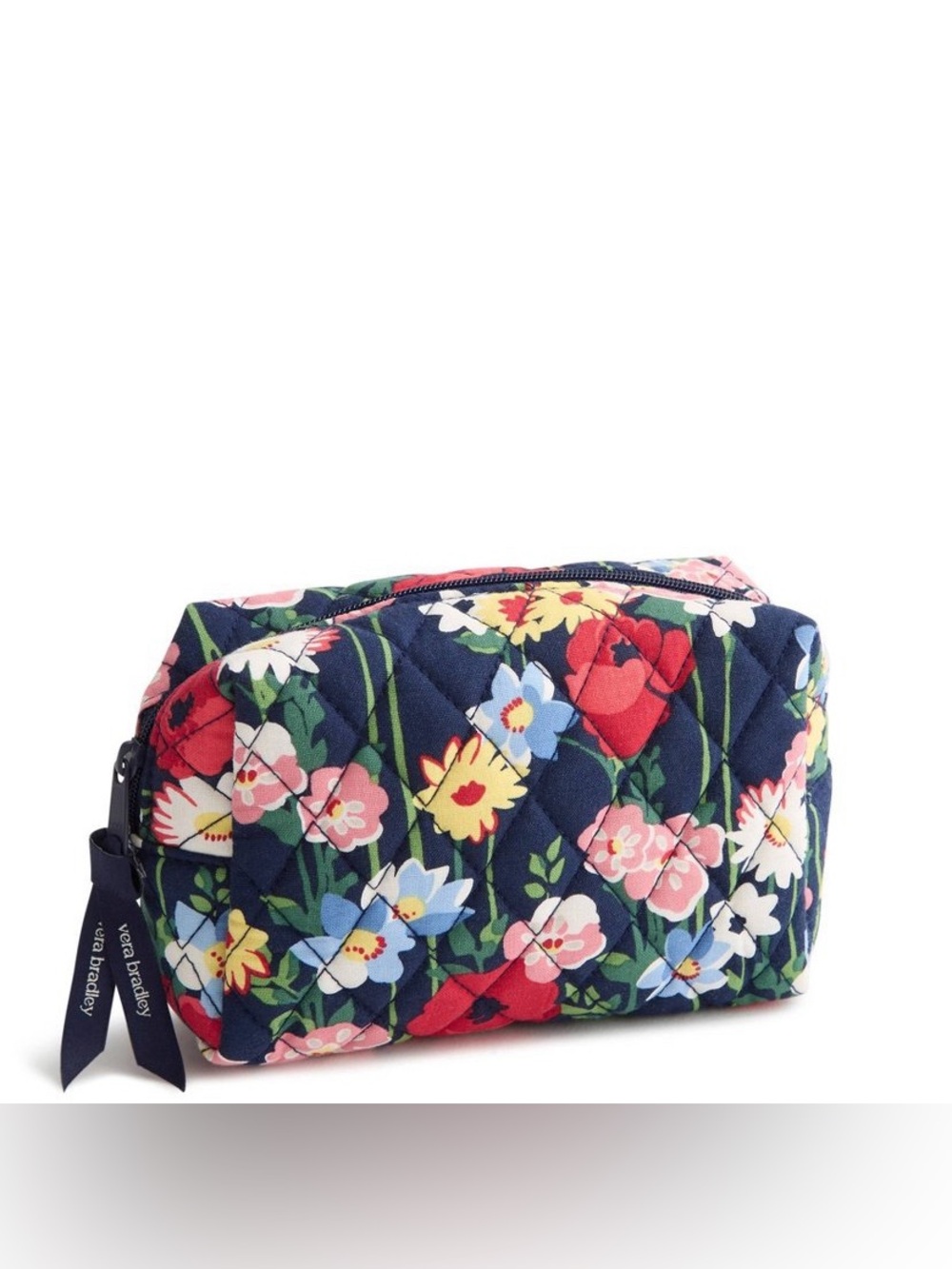 Vera Bradley Small Pouch Poppy Meadows Navy floral flowers Small Travel Makeup